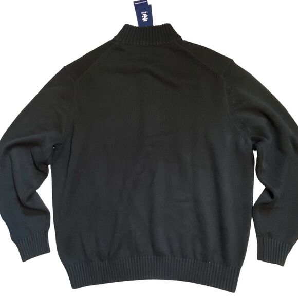 Izod 1/4 Zip Fair Isle Black Sweater Cotton Blend NWT Men’s Size 2XL NEW - Picture 5 of 13